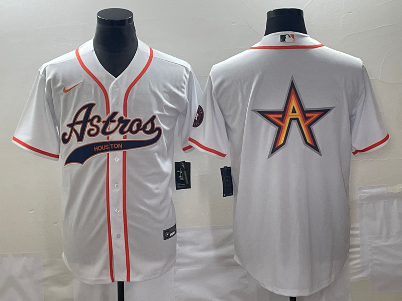Men’s Houston Astros White Alternate Jersey Joint Edition