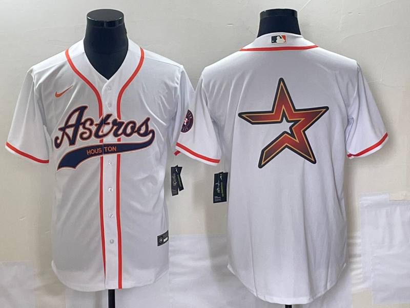Men’s Houston Astros White Authentic Jersey Joint Edition