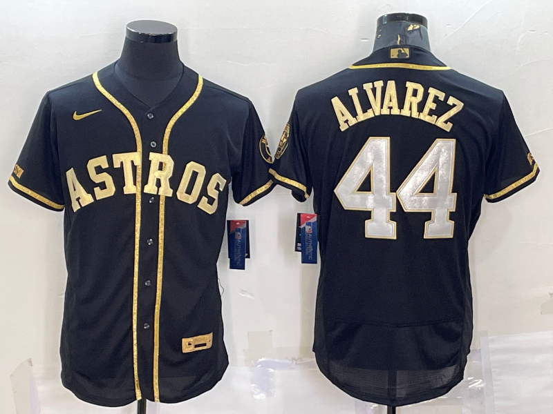 Men’s Houston Astros Yordan Alvarez #44 Black Authentic Jersey
