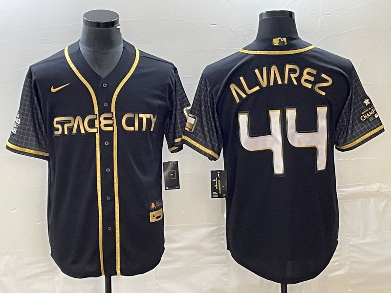 Men’s Houston Astros Yordan Alvarez #44 Black City Connect Jersey