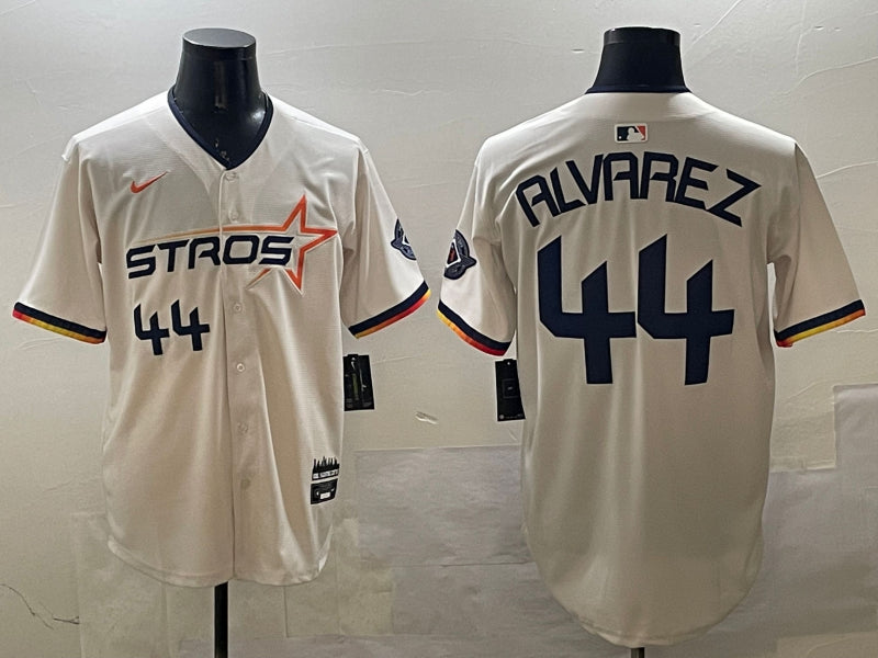 Men’s Houston Astros Yordan Alvarez #44 Cream 2025 City Connect Limited Jersey