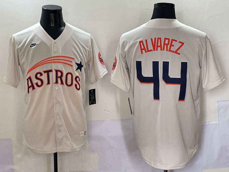 Men’s Houston Astros Yordan Alvarez #44 Cream Jersey