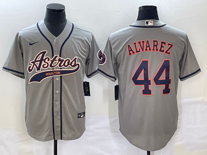 Men’s Houston Astros Yordan Alvarez #44 Gray Jersey Joint Edition
