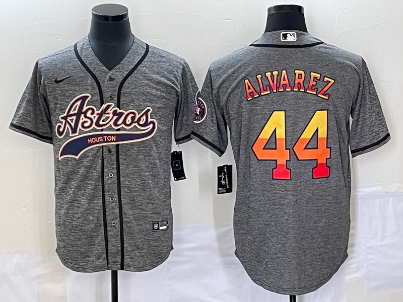 Men’s Houston Astros Yordan Alvarez #44 Gray Jersey Joint Edition