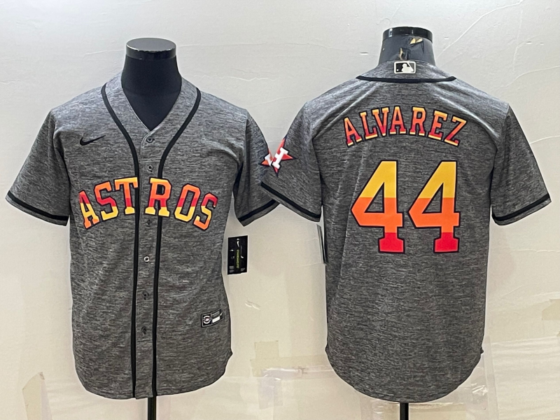 Men’s Houston Astros Yordan Alvarez #44 Gray Team Jersey