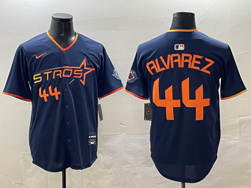 Men’s Houston Astros Yordan Alvarez #44 Navy 2025 City Connect Limited Jersey