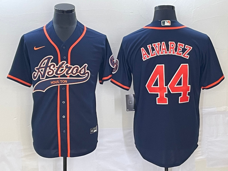 Men’s Houston Astros Yordan Alvarez #44 Navy Jersey Joint Edition