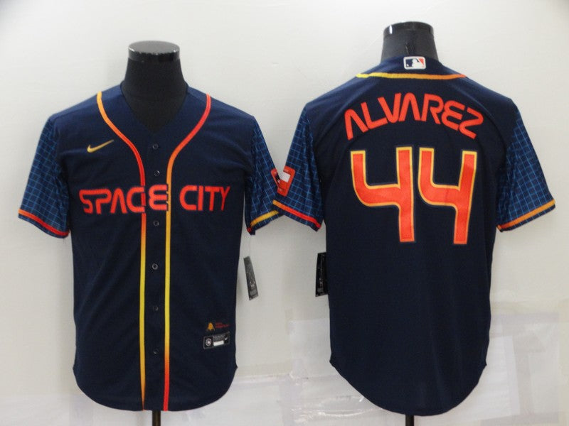 Men’s Houston Astros Yordan Alvarez #44 Navy Space City Jersey