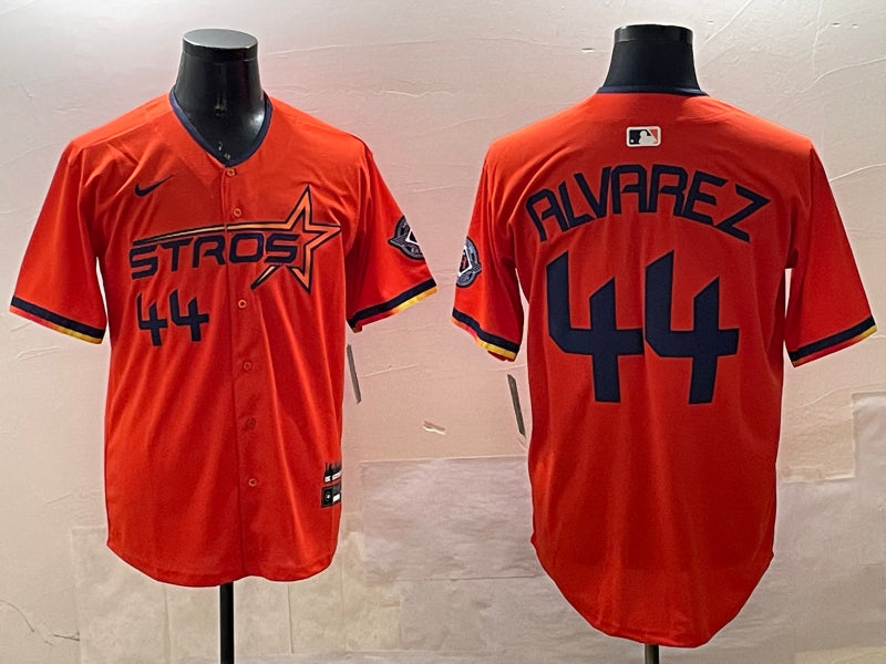 Men’s Houston Astros Yordan Alvarez #44 Orange 2025 City Connect Limited Jersey