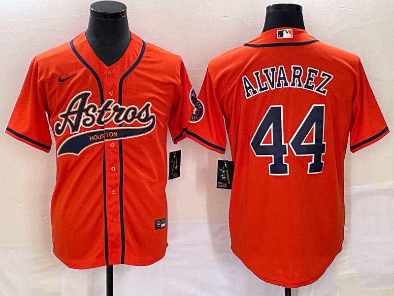 Men’s Houston Astros Yordan Alvarez #44 Orange Jersey Joint Edition