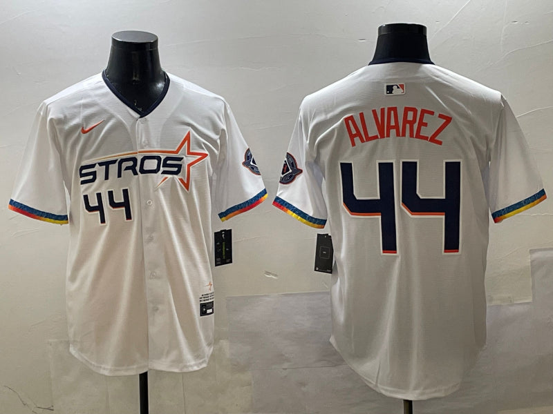 Men’s Houston Astros Yordan Alvarez #44 White 2025 City Connect Limited Jersey