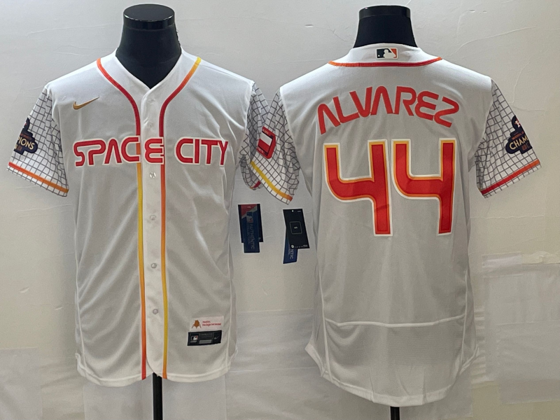 Men’s Houston Astros Yordan Alvarez #44 White City Connect Jersey