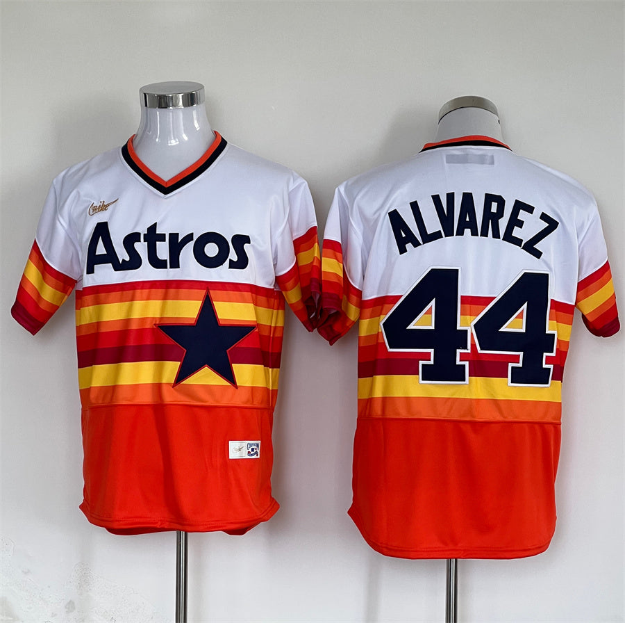 Men’s Houston Astros Yordan Alvarez #44 White Home Cooperstown Collection Jersey