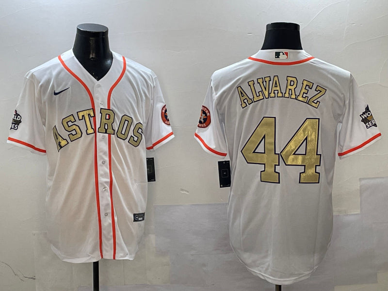 Men’s Houston Astros Yordan Alvarez #44 White Jersey