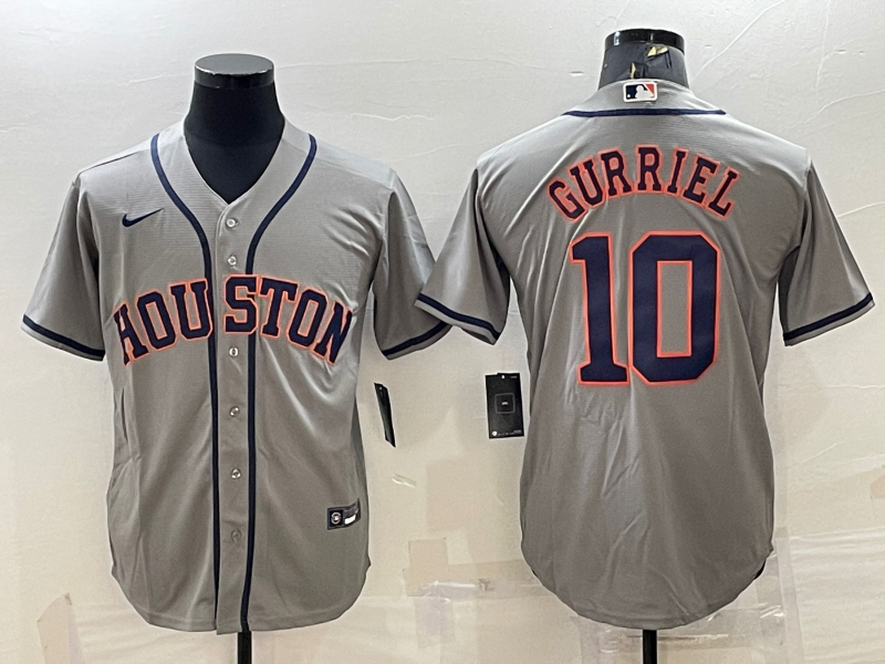 Men’s Houston Astros Yuli Gurriel #10 Gray Jersey