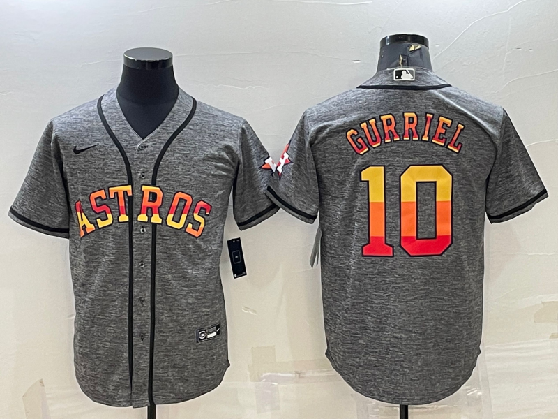 Men’s Houston Astros Yuli Gurriel #10 Gray Team Jersey