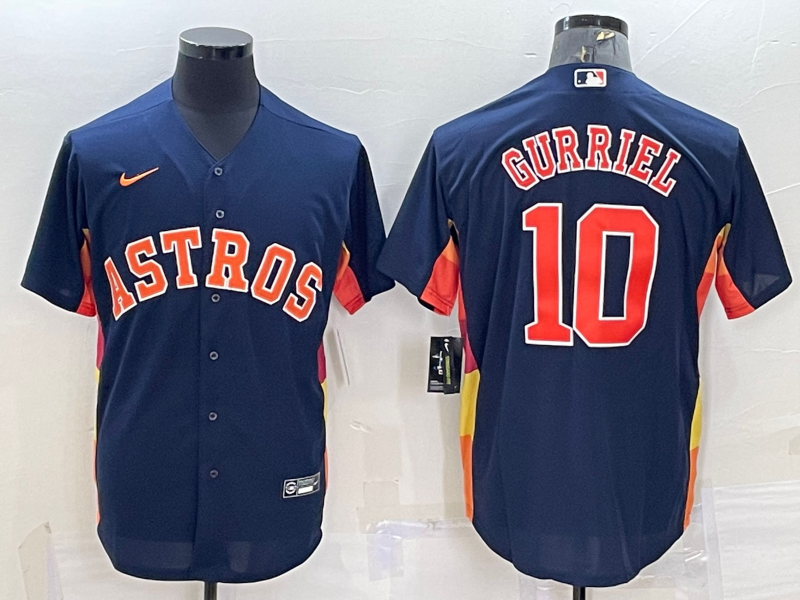 Men’s Houston Astros Yuli Gurriel #10 Navy Alternate Name Jersey