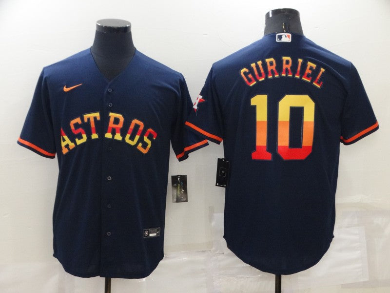 Men’s Houston Astros Yuli Gurriel #10 Navy Jersey