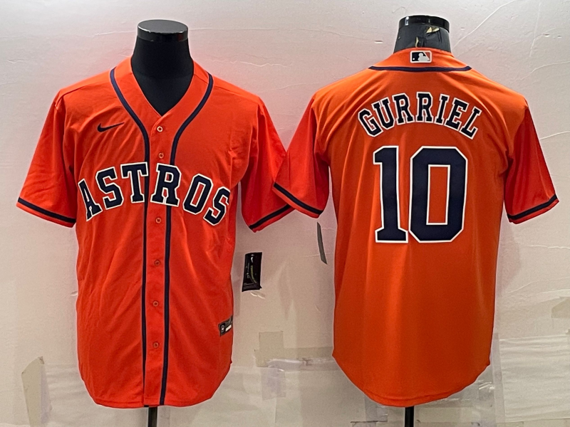 Men’s Houston Astros Yuli Gurriel #10 Orange Jersey