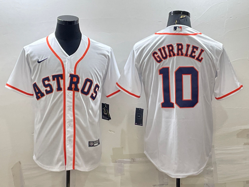 Men’s Houston Astros Yuli Gurriel #10 White Home Jersey