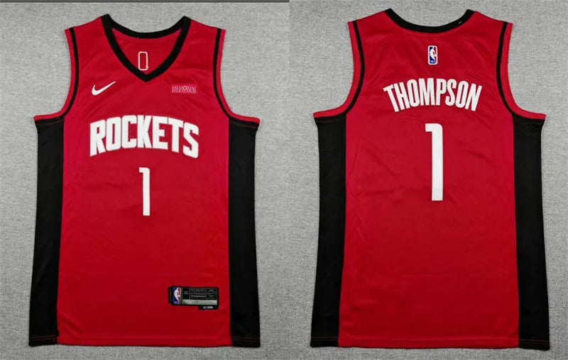 Mens Houston Rockets #1 Amen Thompson Red Icon Edition Jersey