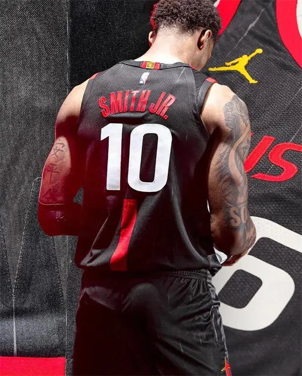 Mens Houston Rockets #10 Jabari Smith Jr. 2026 Black Statement Edition Swingman Jersey