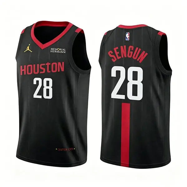 Mens Houston Rockets #28 Alperen Sengun 2026 Black Statement Edition Swingman Jersey