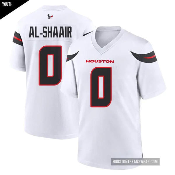 Men’s Houston Texans #0 Azeez Al-Shaair Nike White Vapor F.U.S.E. Limited Player Jersey