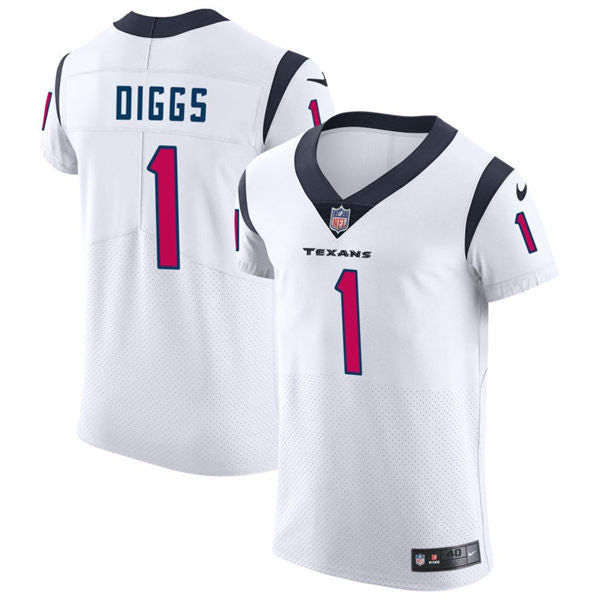 Men’s Houston Texans #1 Stefon Diggs Nike White Vapor Limited Player Jersey