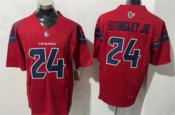 Men’s Houston Texans #24 Derek Stingley Jr Nike 2024 Red Alternate F.U.S.E. Limited Player Jersey