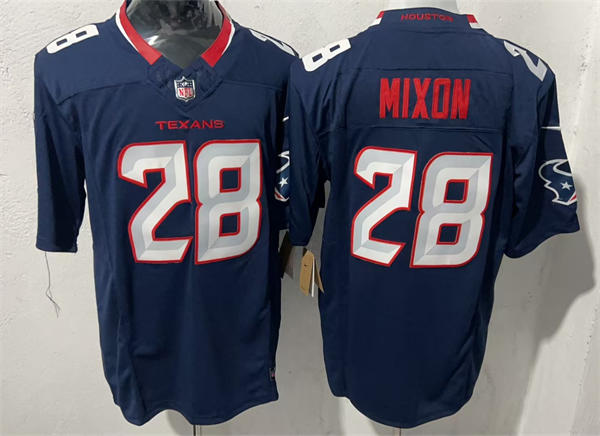 Men’s Houston Texans #28 Joe Mixon Nike Navy White Alternate F.U.S.E. Limited Player Jersey
