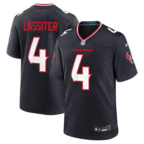 Men’s Houston Texans #4 Kamari Lassiter Nike Navy White Alternate F.U.S.E. Limited Player Jersey