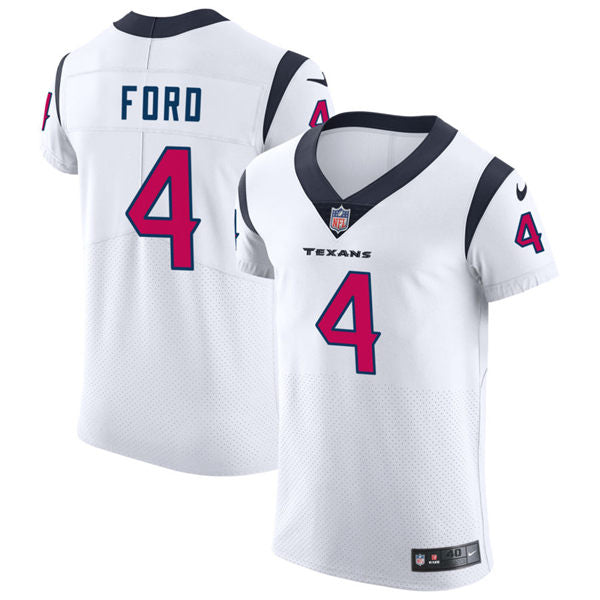 Men’s Houston Texans #4 Mike Ford Nike White Vapor Limited Player Jersey (4)