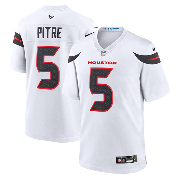 Men’s Houston Texans #5 Jalen Pitre Nike 2024 White Vapor Limited Player Jersey