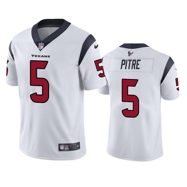 Men’s Houston Texans #5 Jalen Pitre Nike White Vapor Limited Player Jersey