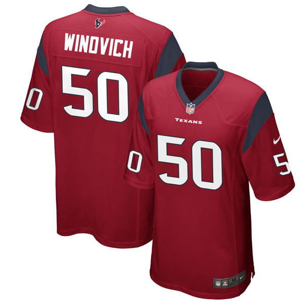 Men’s Houston Texans #50 Chase Winovich Nike Red Alternate Vapor Limited Player Jersey