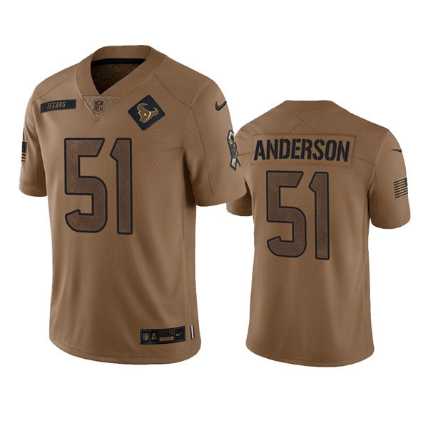 Men’s Houston Texans #51 Will Anderson Brown 2023 Salute To Service Limited Jersey