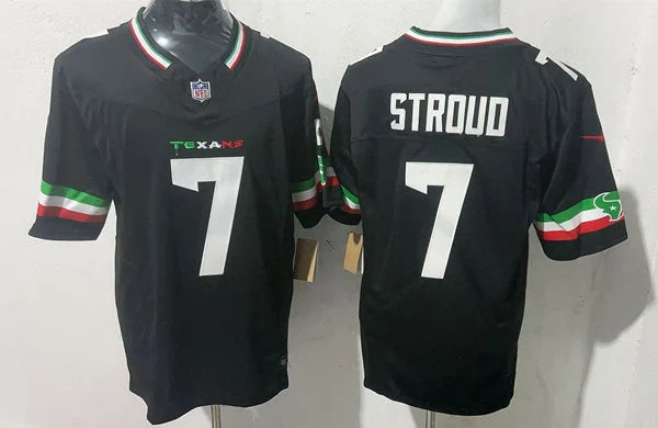 Men’s Houston Texans #7 CJ Stroud Black Colorful Fashion F.U.S.E. Limited Jersey