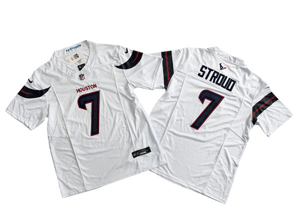 Men’s Houston Texans #7 CJ Stroud Nike 2024 White Vapor Limited Player Jersey