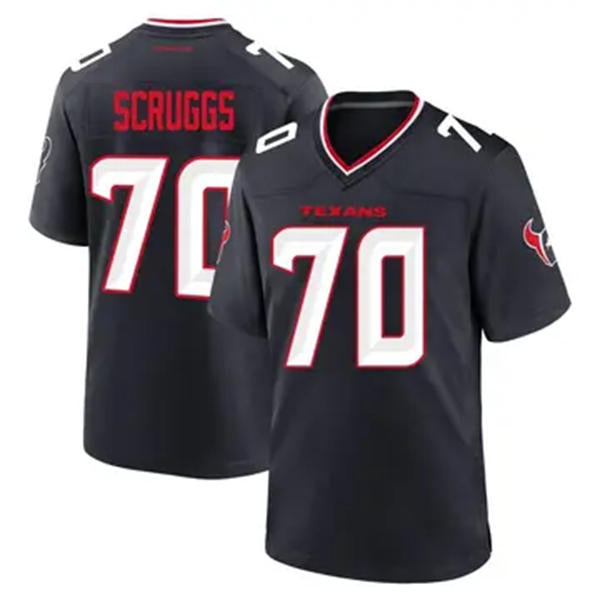 Men’s Houston Texans #70 Juice Scruggs Nike Navy White Alternate F.U.S.E. Limited Player Jersey