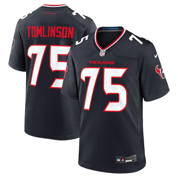 Men’s Houston Texans #75 Laken Tomlinson Nike Navy White Alternate F.U.S.E. Limited Player Jersey