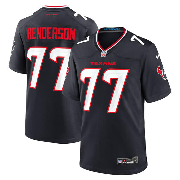 Men’s Houston Texans #77 LaDarius Henderson Nike Navy White Alternate F.U.S.E. Limited Player Jersey