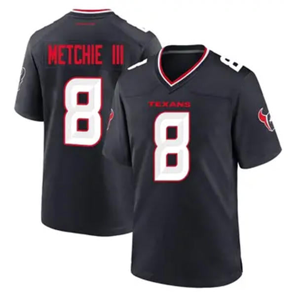 Men’s Houston Texans #8 John Metchie III Nike Navy White Alternate F.U.S.E. Limited Player Jersey