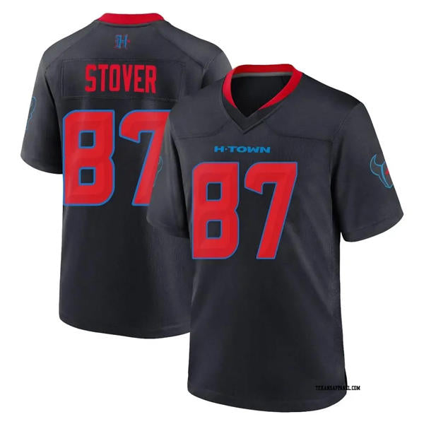 Men’s Houston Texans #87 Cade Stover Nike Navy Red 2nd Alternate H-Town F.U.S.E. Limited Player Jersey