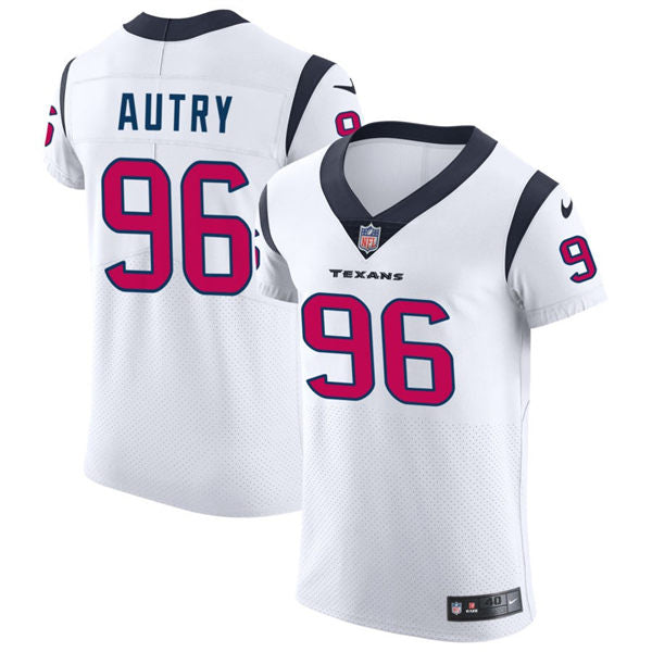 Men’s Houston Texans #96 Denico Autry Nike White Vapor Limited Player Jersey