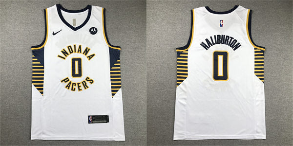 Mens Indiana Pacers #0 Tyrese Haliburton White Association Edition Jersey