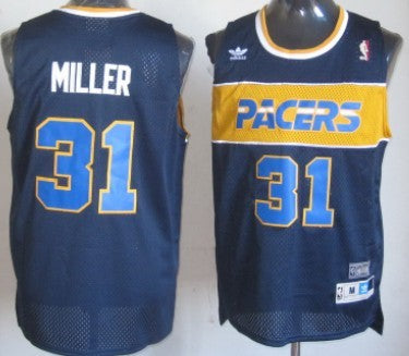 Men’s Indiana Pacers #31 Reggie Miller Navy Blue Throwback Swingman Jersey