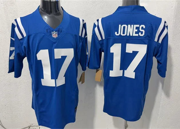 Mens Indianapolis Colts #17 Daniel Jones Nike Royal F.U.S.E.Vapor Limited Player Jersey