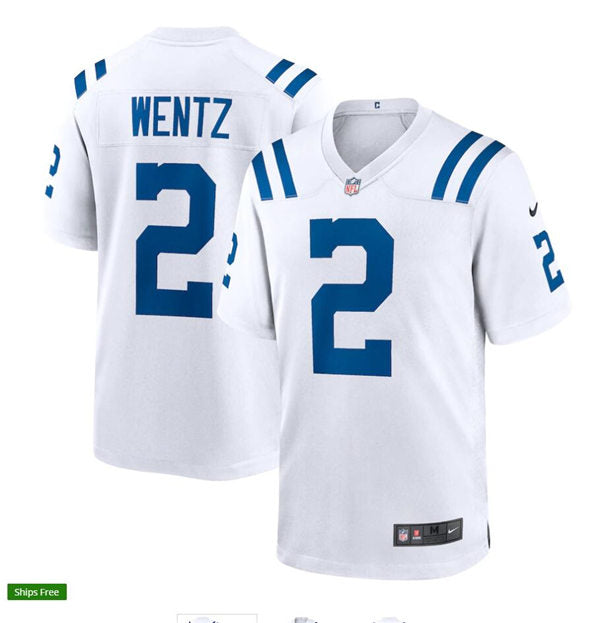 Men’s Indianapolis Colts #2 Carson Wentz Nike White NFL Vapor Limited Jersey