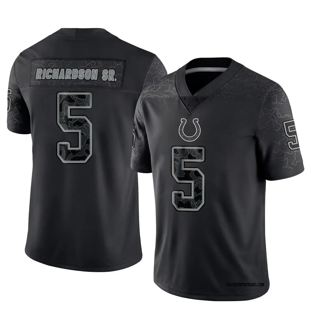 Mens Indianapolis Colts #5 Anthony Richardson Sr Black Rflctv Limited Jersey